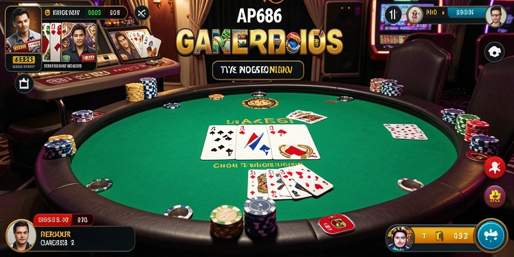 Screenshot gameplay seru dari game Poker AP686.