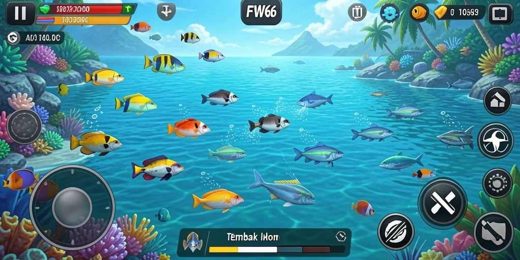 Screenshot menangkap aksi seru dalam permainan Tembak Ikan FW66.