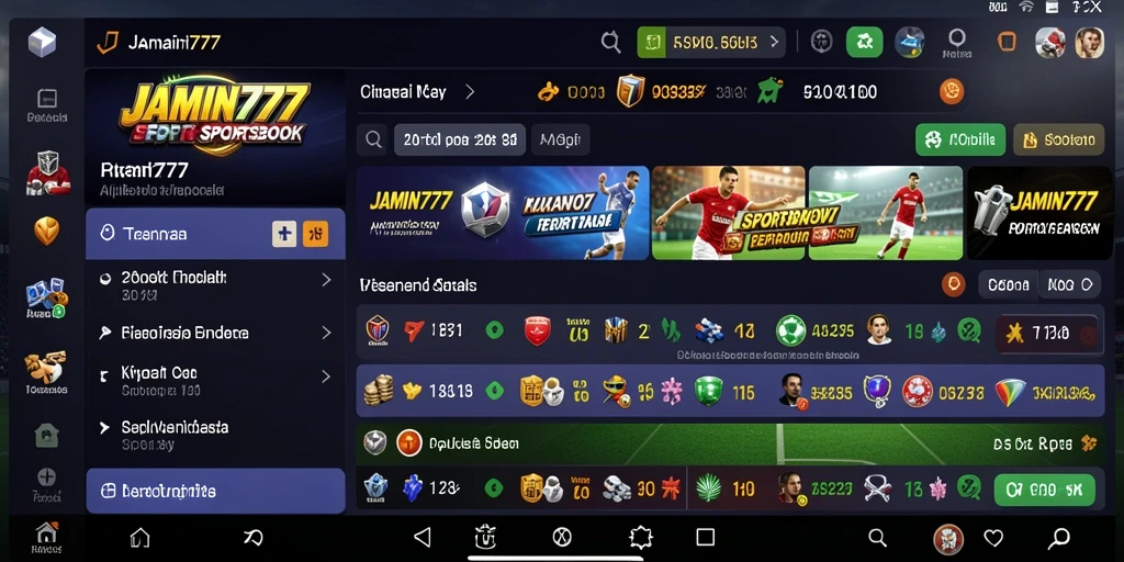 Screenshot utama JAMIN777 menampilkan suasana taruhan olahraga yang mendebarkan.