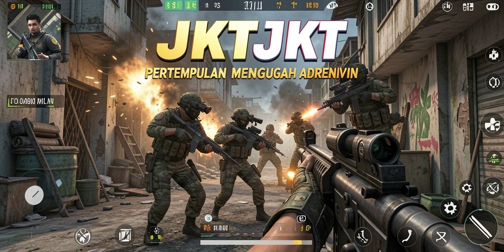 Tampilan gameplay intens dari JKTJKT yang menakjubkan.
