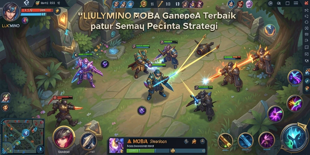 Tangkapan layar gameplay LUKYMINO yang menunjukkan pertarungan tim yang intens.