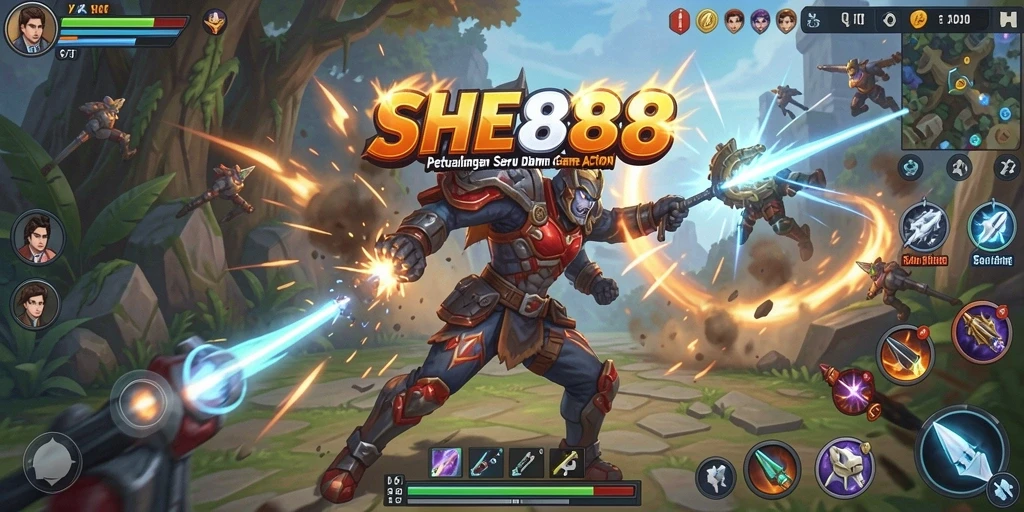 Tampilan gameplay SHE888 yang penuh aksi dan pertarungan seru.