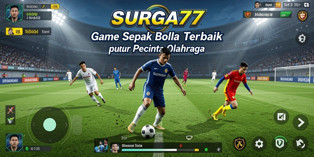 Tampilan optimal gameplay SURGA77 yang menampilkan aksi sepak bola intens.