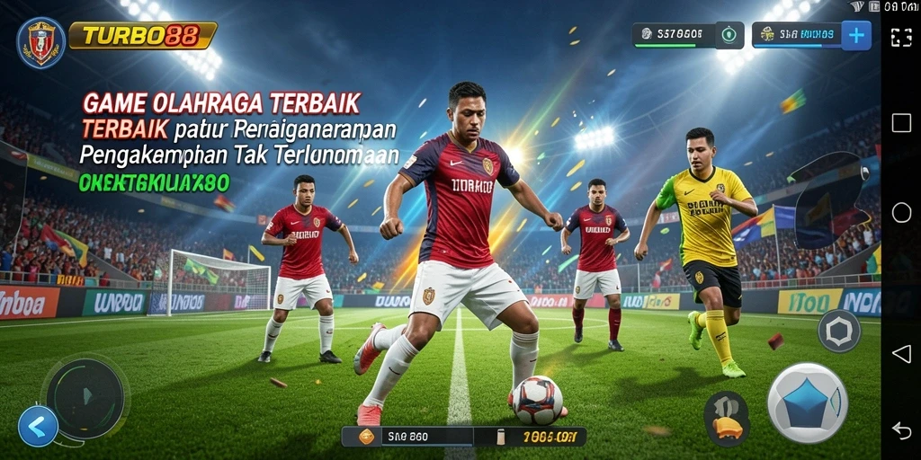 Tangkapan layar TURBO88 menampilkan aksi olahraga yang intens.