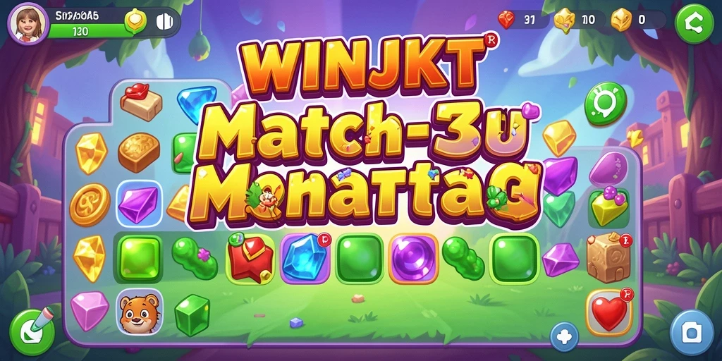Tampilan gameplay seru dalam permainan Match-3 WINJKT.