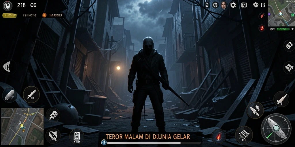 Screenshot dari gameplay menegangkan Z18 dengan makhluk menyeramkan.